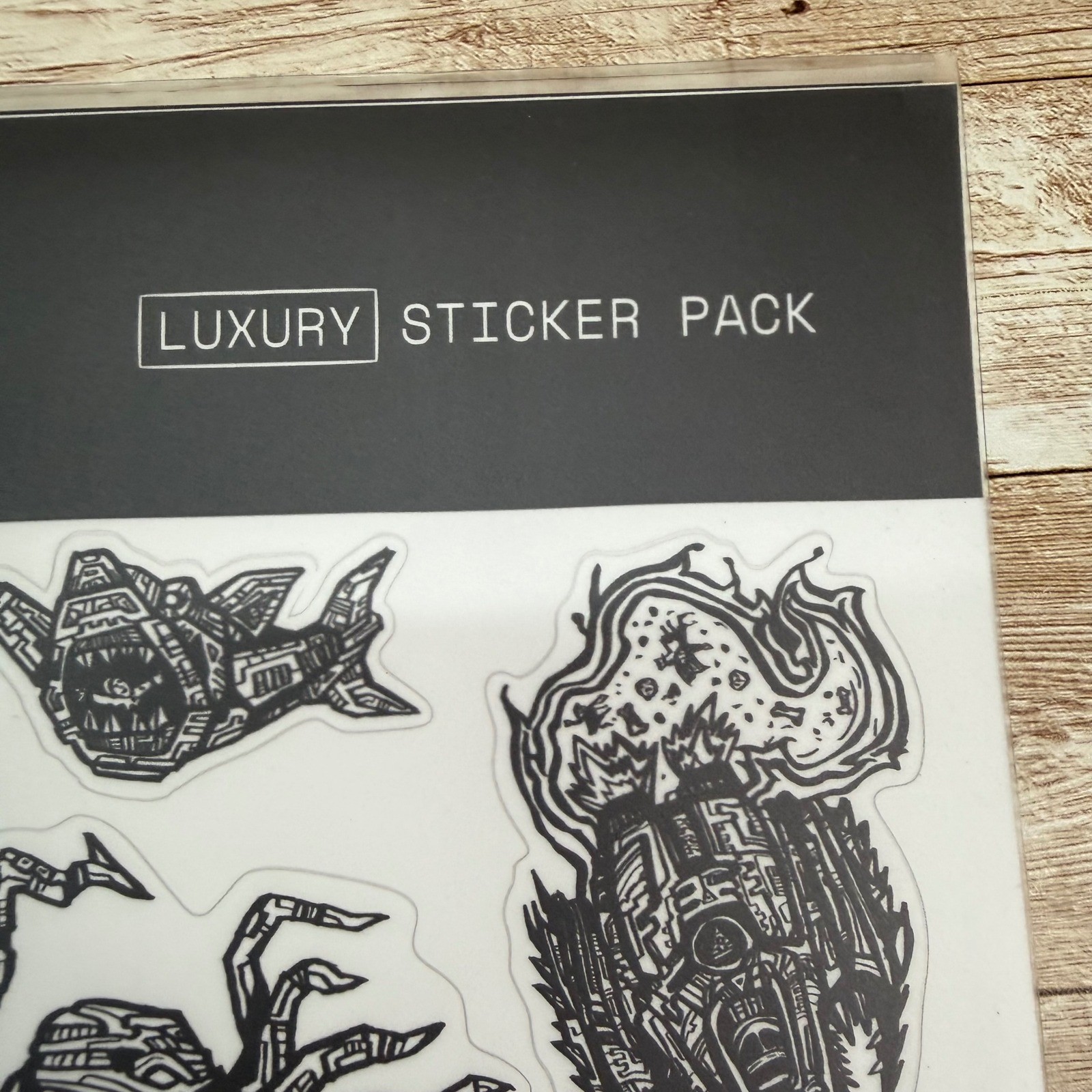 Robot City Luxury Sticker Pack Unisex OS White Black Cyberpunk Dystopian Art