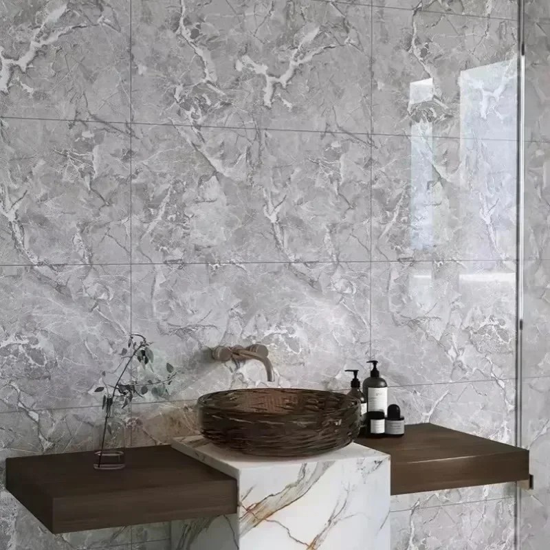 3D Marble Tile Wall Sticker Waterproof Self Adhesive Renovation Decor Film