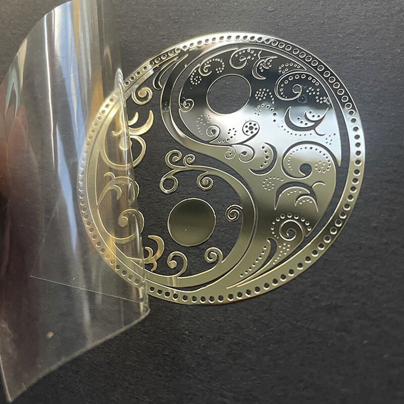 Tai Chi Bagua Metal Sticker Gourd Luck Koi Decorative Back Sticker