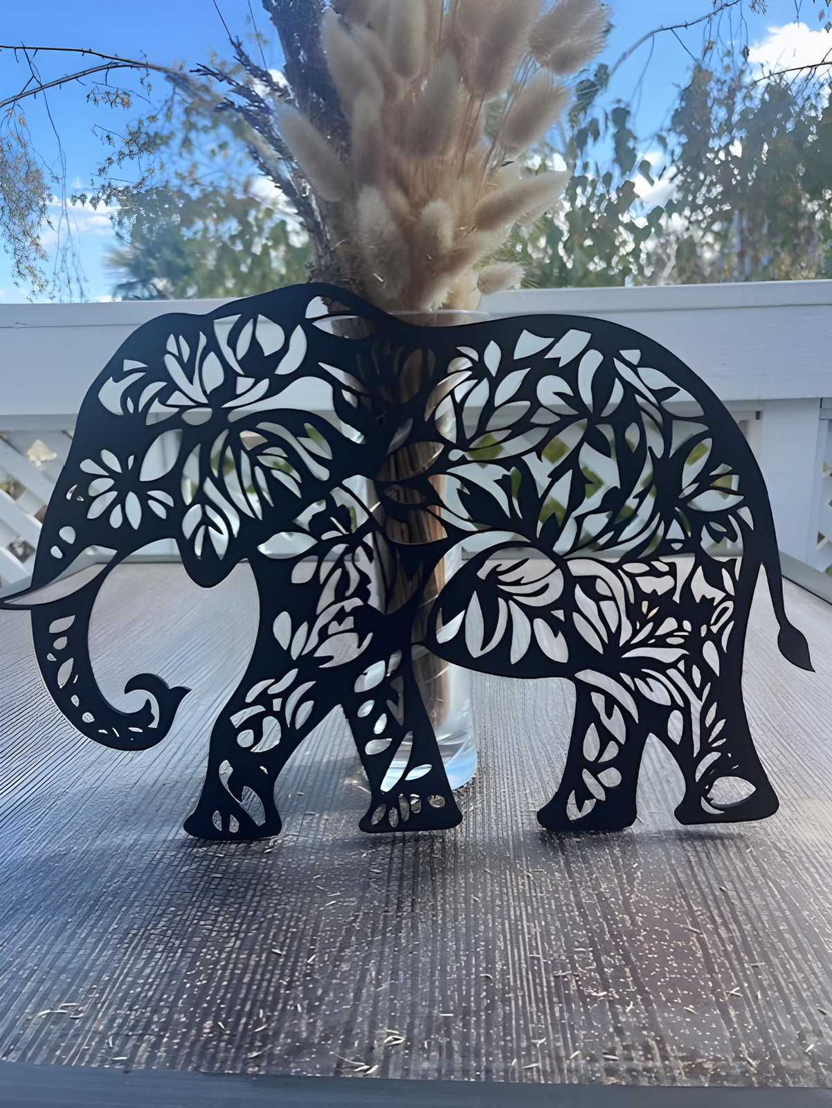 Modern Elephant Laser-Cut Wall Décor Minimalist Solid Color Wall Art