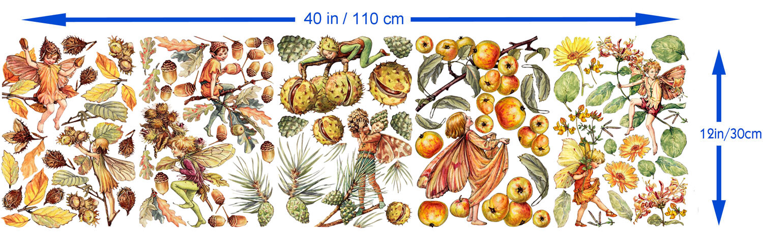 Vinyl Wall Stickers/VINTAGE FLOWER FAIRIES/Waterproof, Outdoor, Wall-Safe
