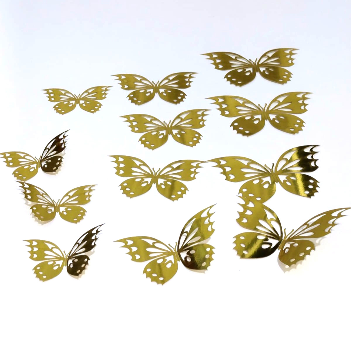 12PCS 3D Gold Butterfly Wall Stickers Metallic DIY Home Room Decor Decals