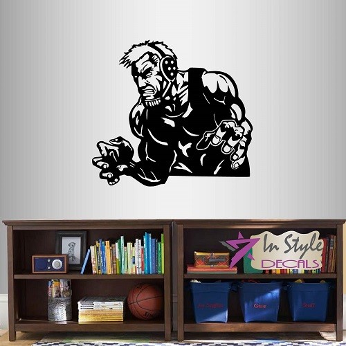 Vinyl Decal Wrestler Strong Muscular Man Sportsman Sports Gym Wall Sticker 1590