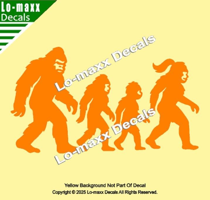Bigfoot Sasquatch Family Vinyl Decal Die Cut Sticker for Car Truck SUV Window