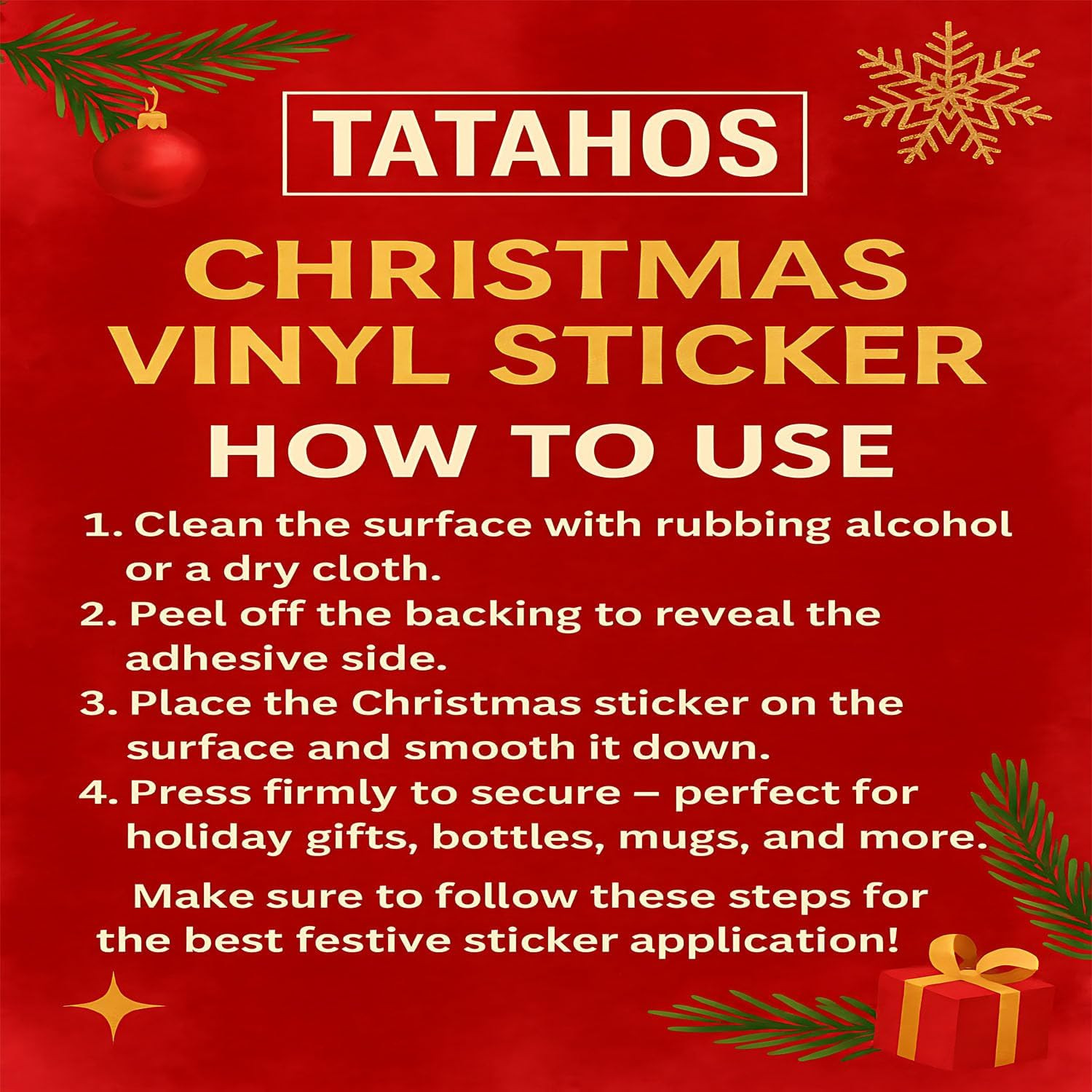 3Pcs Christmas Stickers Funny Holiday Vinyl Decals 3X1.5