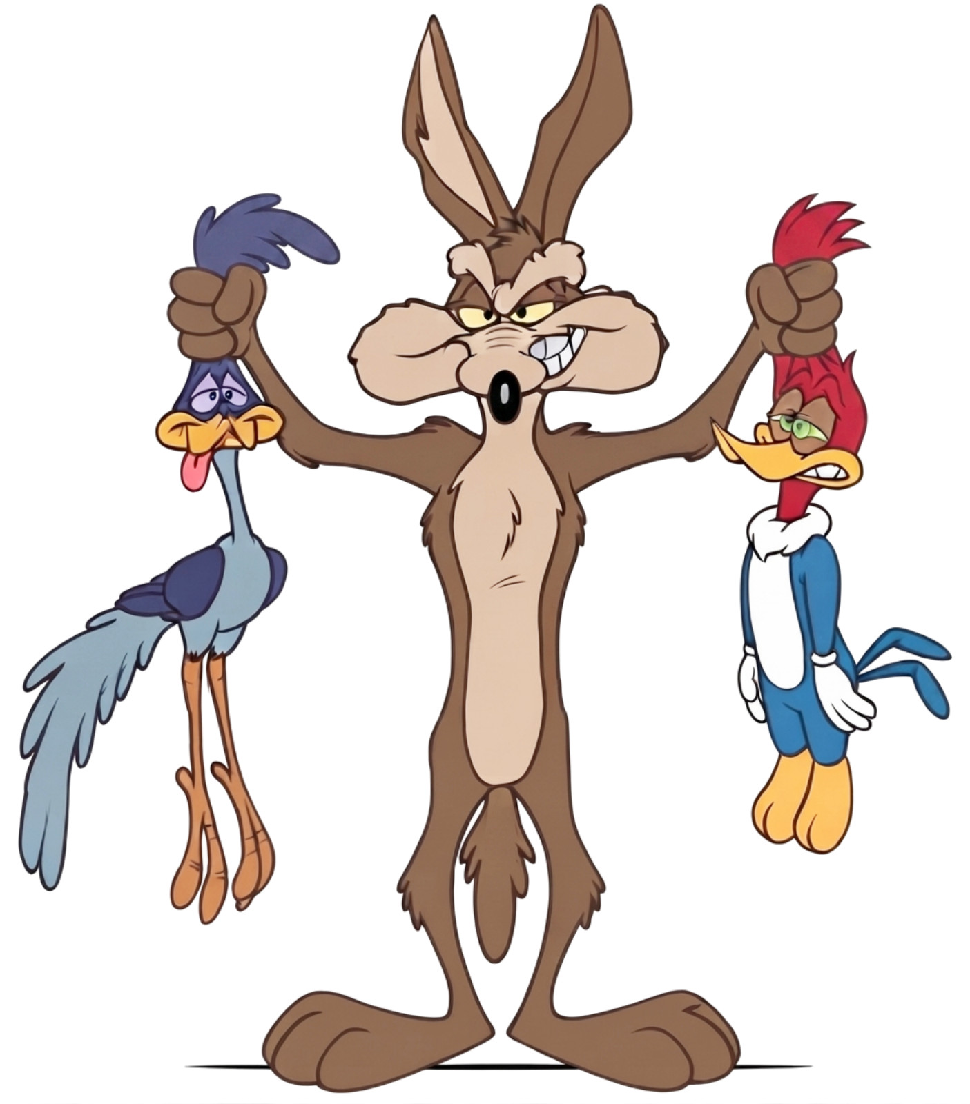 Coyote Finally Caught Both Birds! Funny Cartoon Mashup Matte Vinyl Sticker