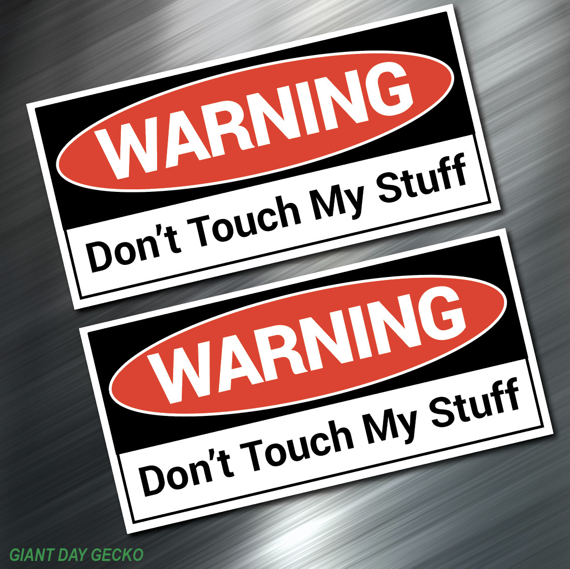 (2) TWO Don't touch My Stuff TOOLBOX Tools Decal Stickers Car WARNING Mechanic
