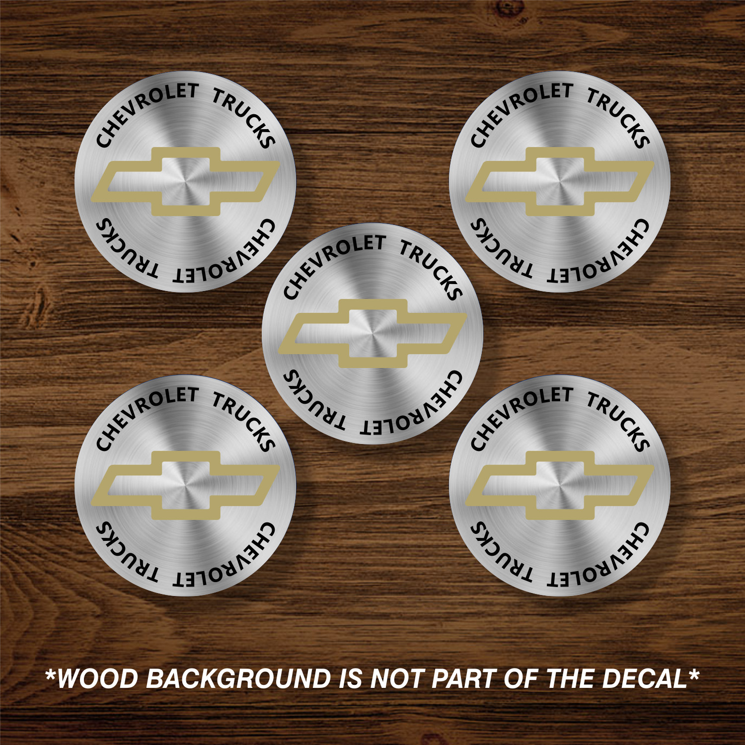 Chevrolet Trucks Chevy Bowtie Wheel Center Cap Overlay x5, Vinyl Decal Sticker