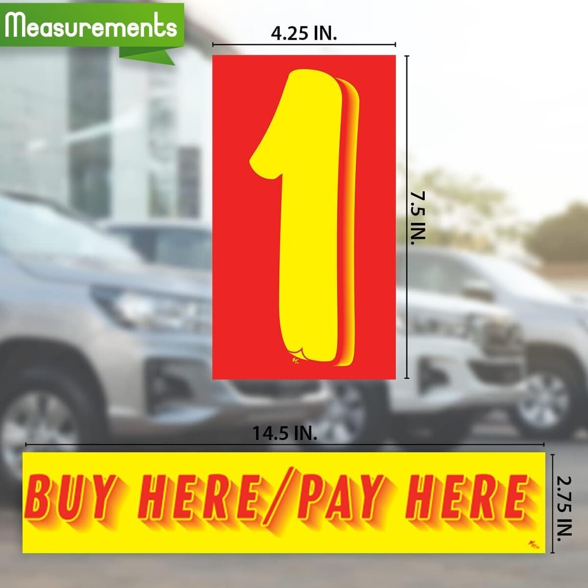 Vinyl Number and Slogans Decals Car Lot Windshield Pricing Stickers