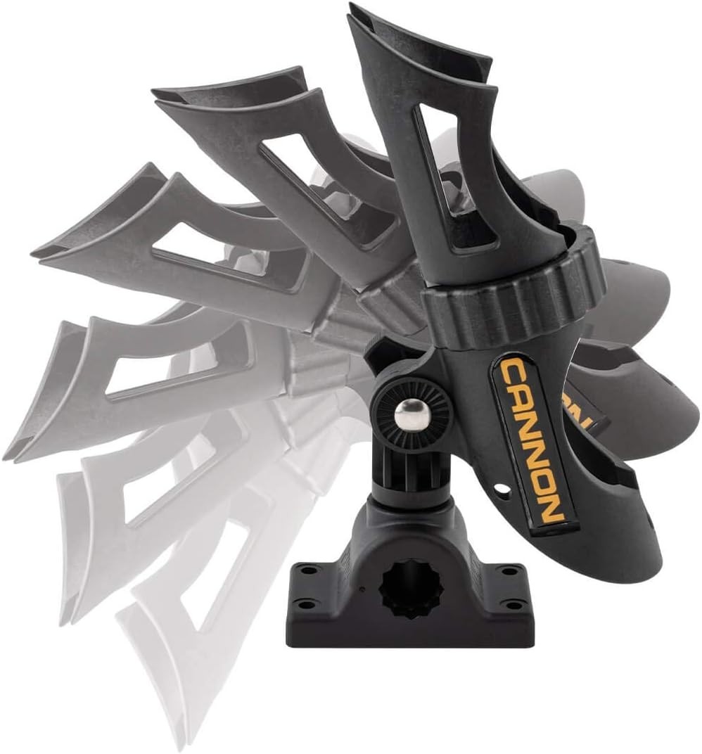 Cannon Three-Position Adjustable Rod Holder for Boat Trolling One Size, Black