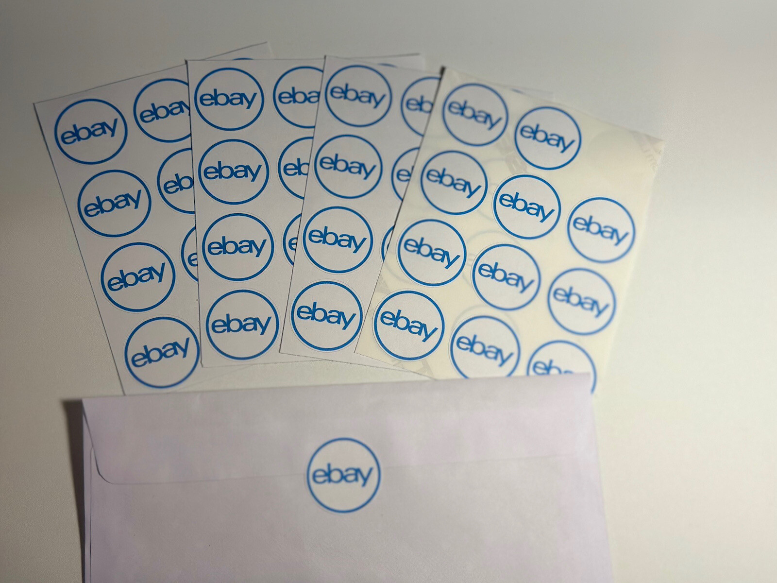 48 – 1” Round eBay Stickers For Shipping Letters Packaging Mail Blue Fast Ship