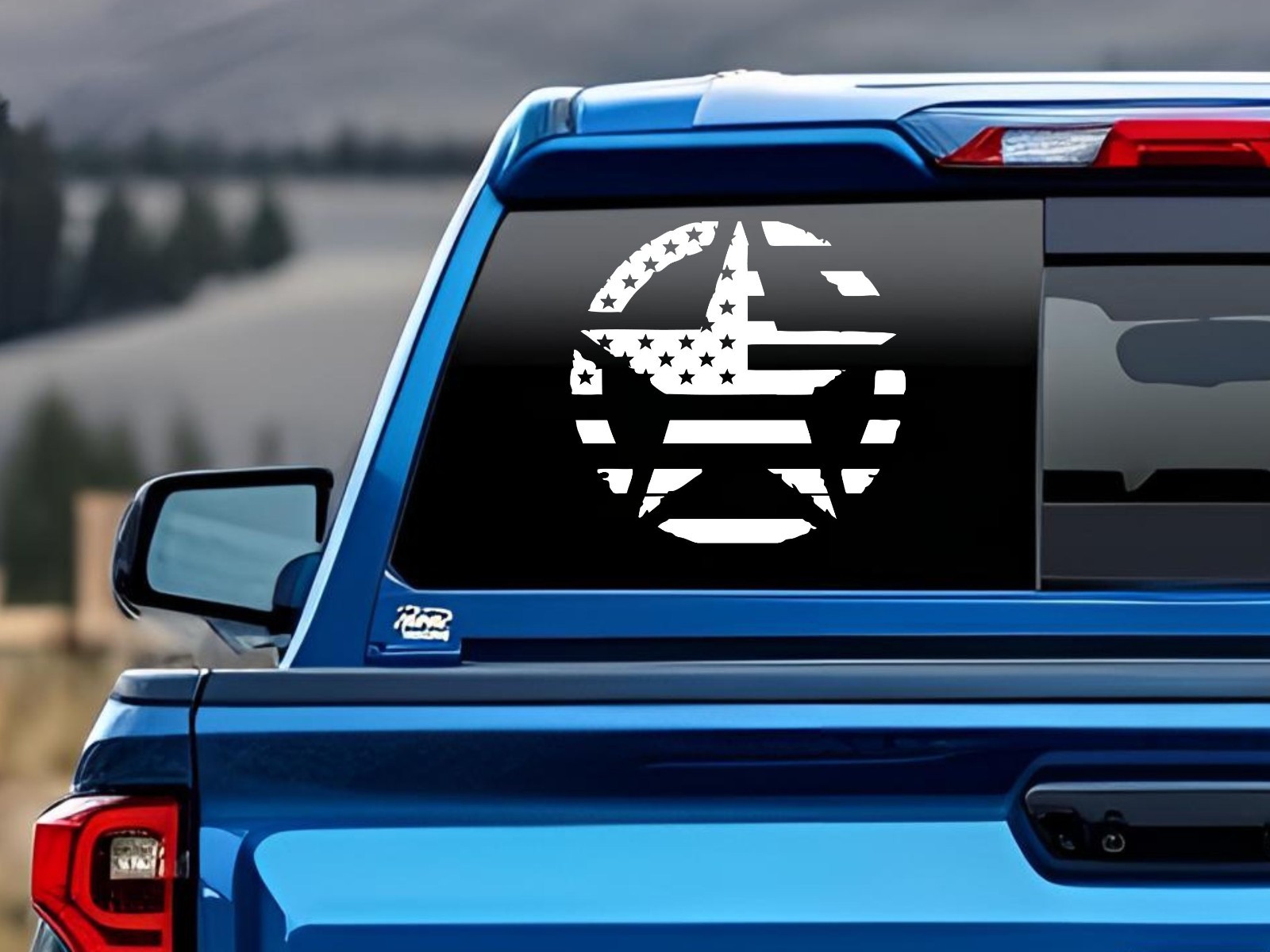 Vinyl Decal Army Star with US American Flag sticker car window bumper truck hood