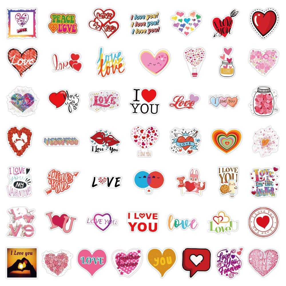 20 Random Hearts and Love Stickers Romance Decals Laptop Hydro Free Shipping!