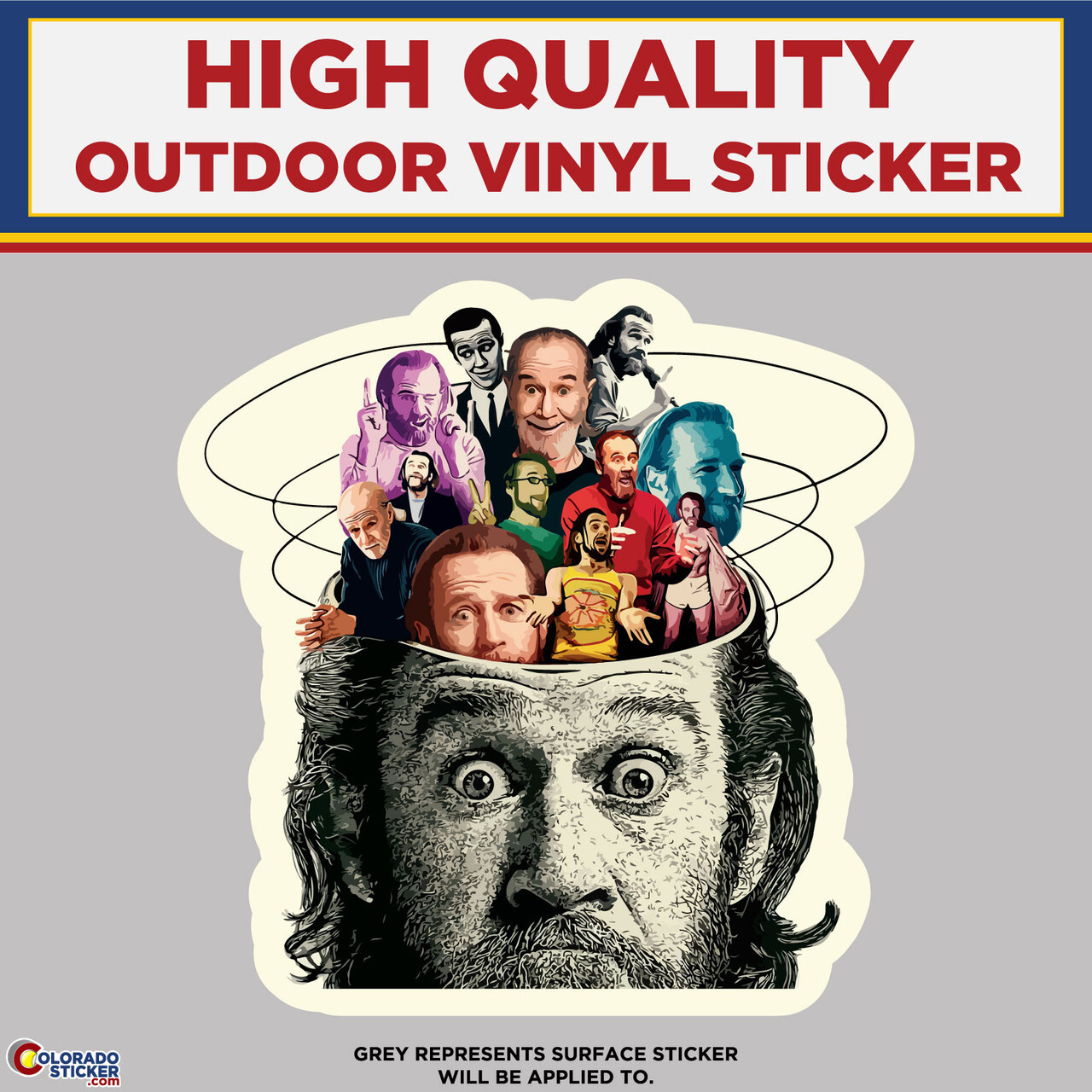 George Carlin, High Quality Vinyl Stickers