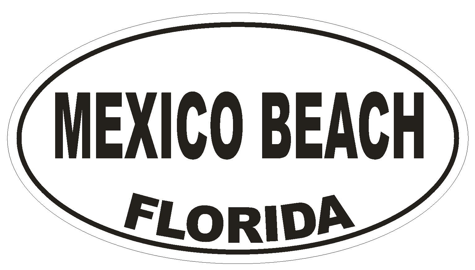 Mexico Beach Florida Oval Bumper Sticker or Helmet Sticker D2691 Decal