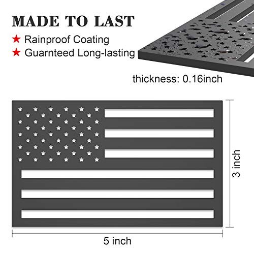 2 Pack 3D American Flag Sticker, 4mm Thickness Acrylic Cut-Out 3D Cut-Out Black