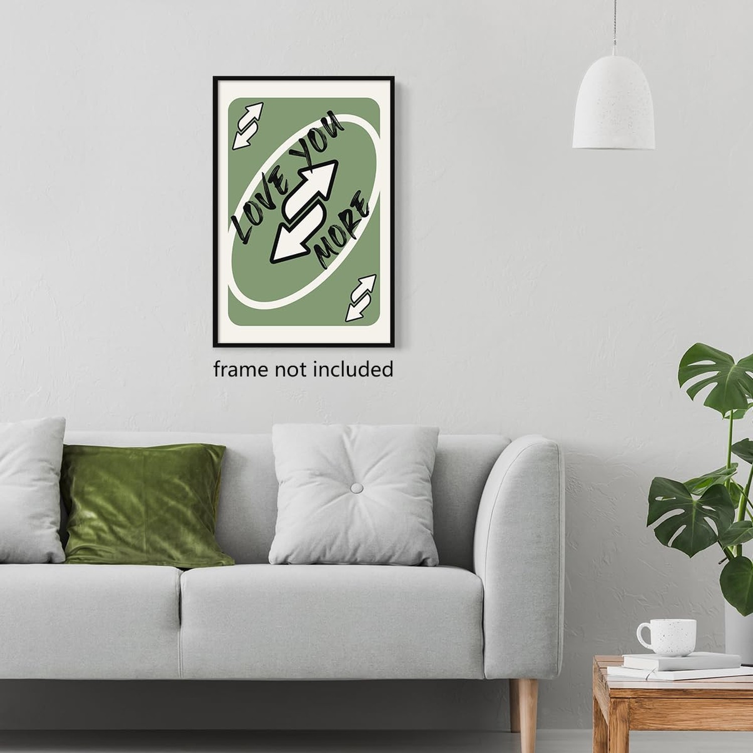 abrtolpffo Trendy Sage Green Canvas Wall Art, Love You More Quote Aesthetic P…