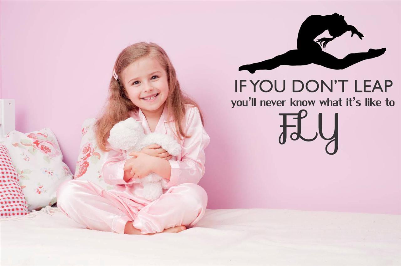 Gymnastics Decal | Girl's Bedroom Wall Art Sticker | Fly [CK31] 22"x20"