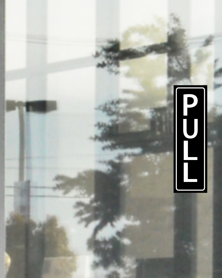 8×2.5" Pull(2/pack) and Push(2/pack) Sticker Business shop Glass Door Sticker