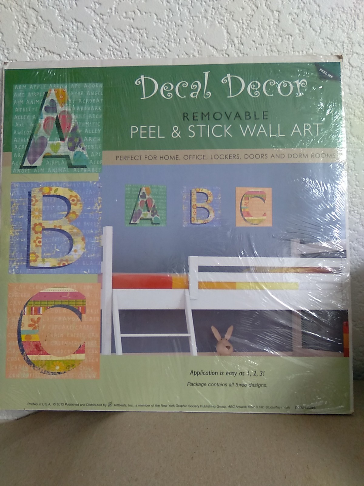 ABC Decal Decor Peel And Stick Wall Art Frame Size 11.75×11.8