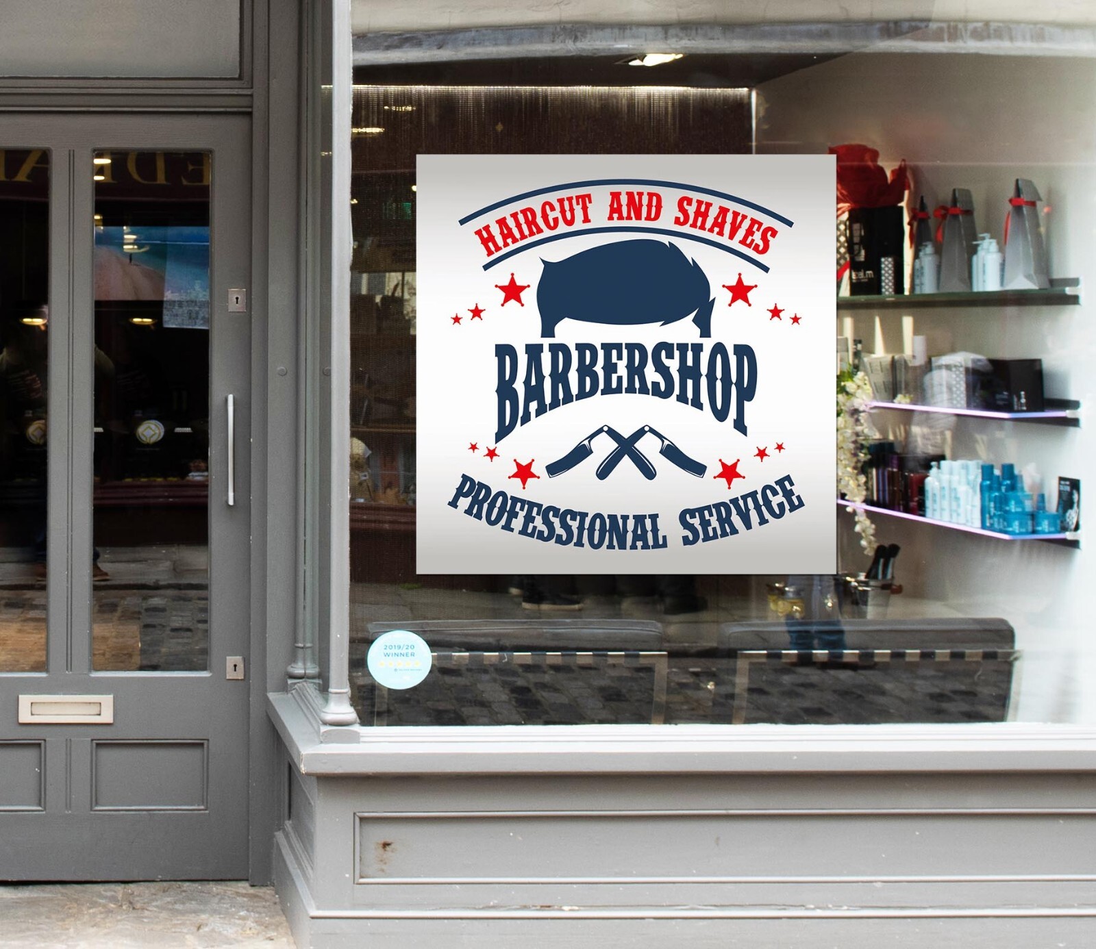 3D Man Hair Cut K154 Barber Shop Window Stickers Vinyl Wallpaper Wall Murals Kay