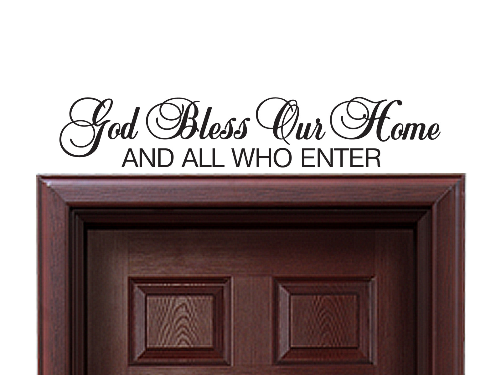 FGD God Bless Our Home Vinyl Wall Decal 4" x 24" in White or Black (DW01)