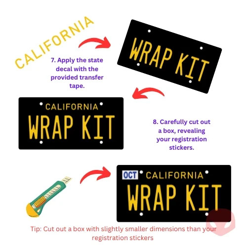 Gloss California Plate Wrap DIY Kit (RED & YELLOW ) KIT 2 PLATES