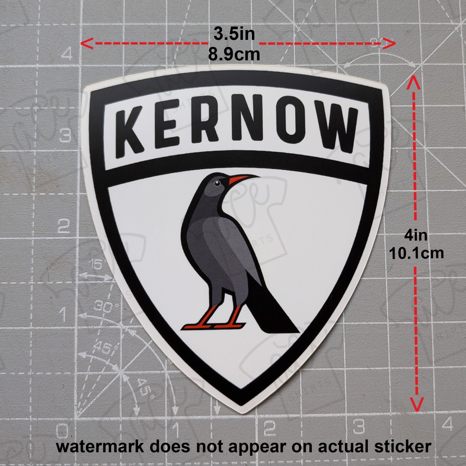 Kernow Chough Cornish Language Sticker, 4in x 3.5in, Weather Resistant Decal