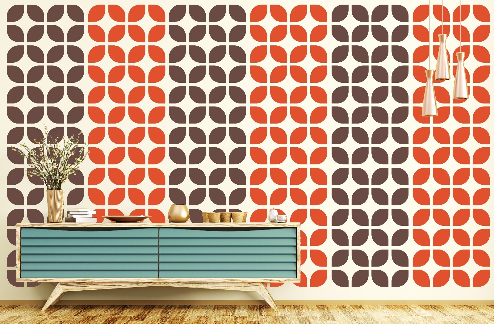 Mid Century Breeze Blocks, Modern Decals, Removable Wall Decor, Brick Wall Decal