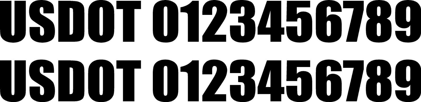 PAIR of CUSTOM Number Truck Business Decal stick vinyl for DOT MC LLC Semi Comp