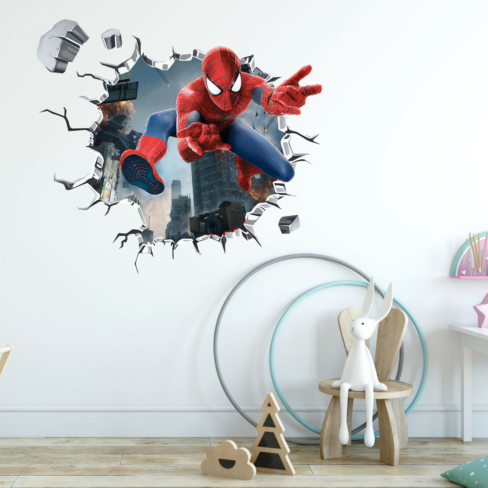 Avengers Hulk Spiderman Captain America Iron man Wall Decal Sticker 3D Wall Deco