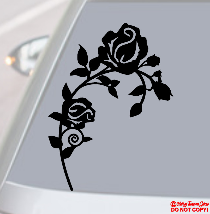 ROSE ~ VINYL DECAL STICKER CAR TRUCK REAR WINDOW BUMPER WALL FLOWER LOVE SYMBOL