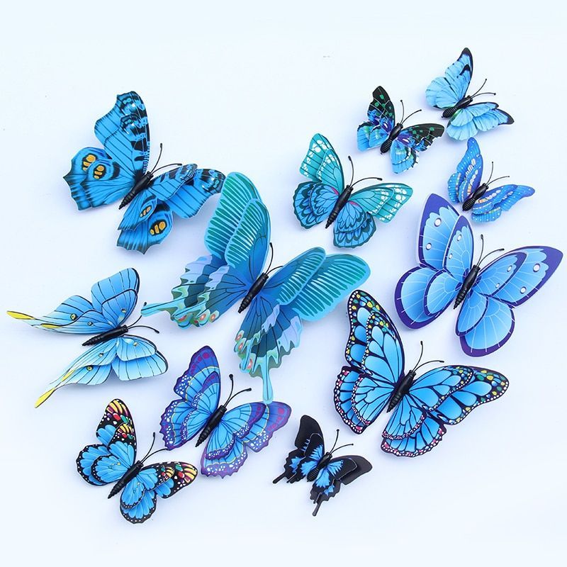 Wall Butterfly Art Decor 3d Home Sticker Decal Stickers Room Diy Decals 12pcs