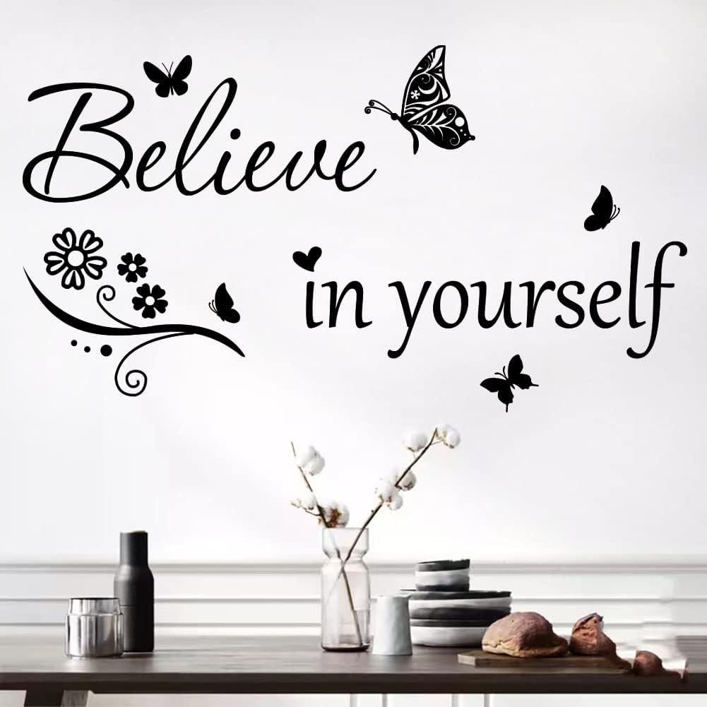 Inspirational Wall Decal Believe in Yourself Decal Wall Quote Stickers PVC Wall