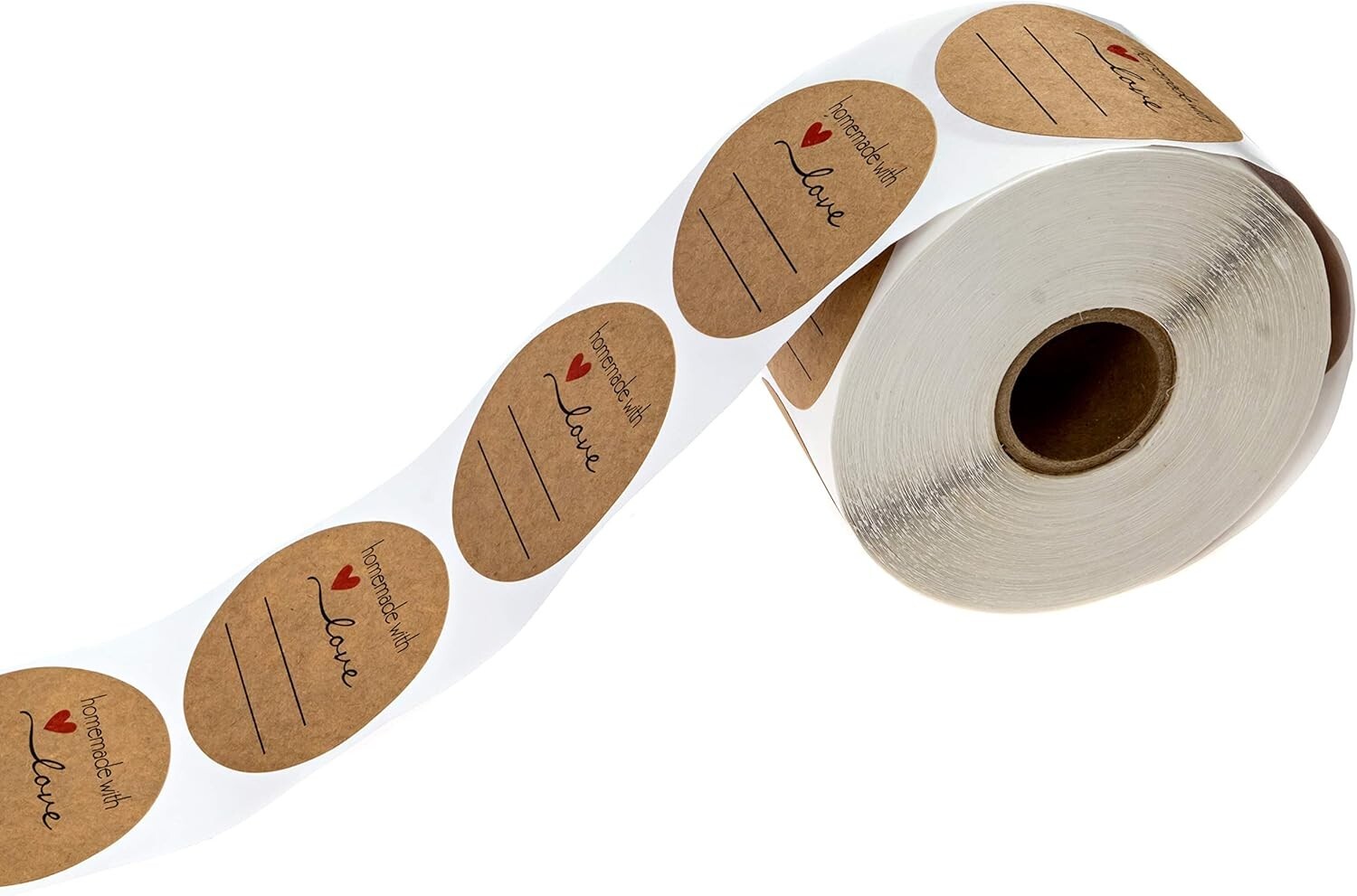 2" Round Kraft Labels with Writable Lines – 500 Homemade with Love Stickers