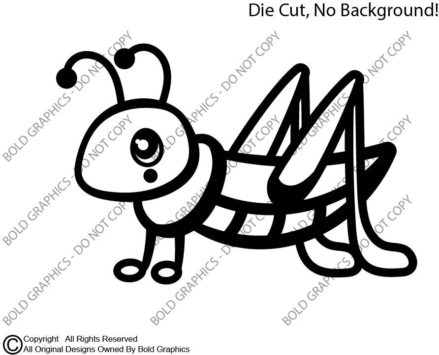 Baby Grasshopper Cricket Sticker Decal Die Cut Cute Bug Insect Kids Wildlife