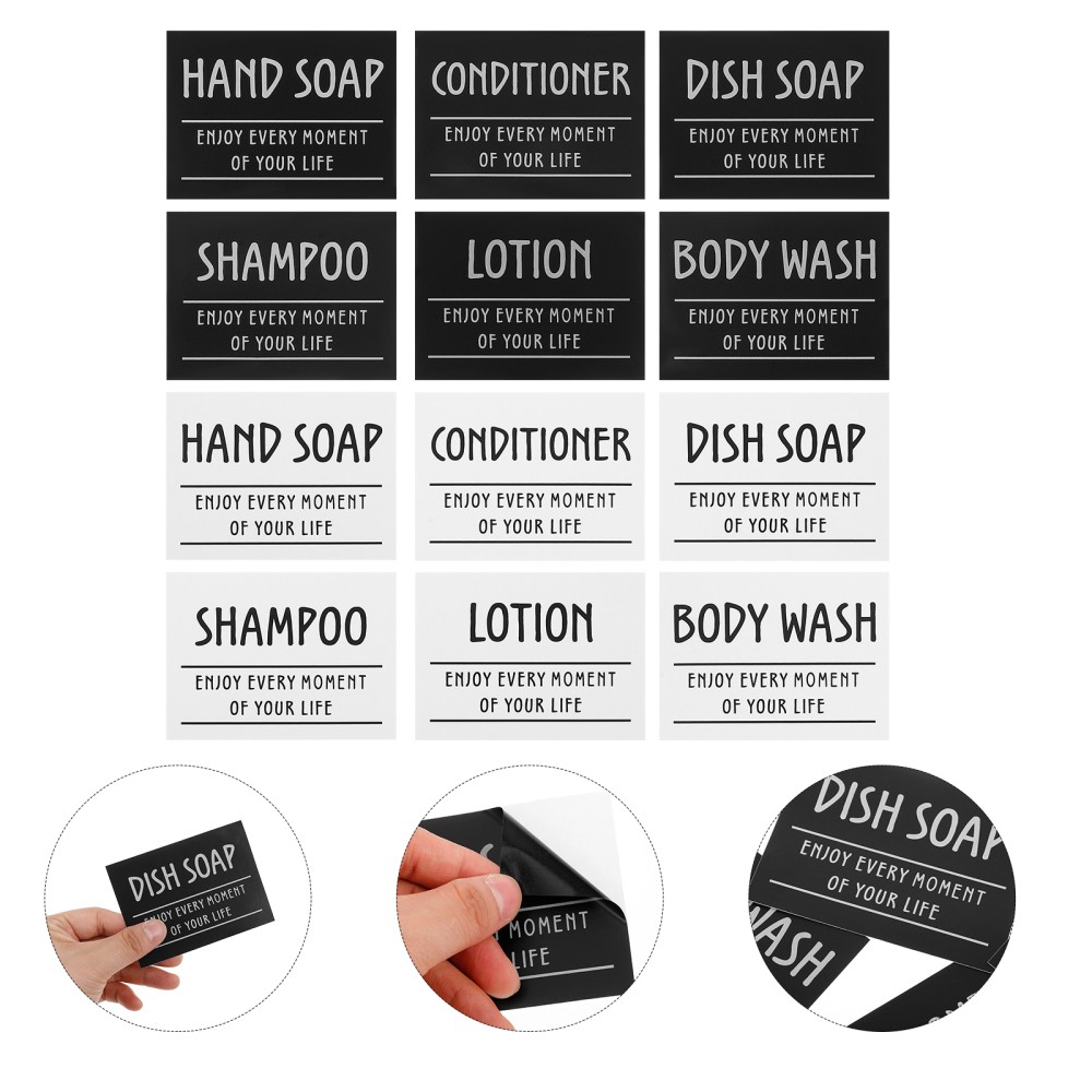 60 Pcs Waterproof Stickers for Bottles Hand Dish Soap Labels DIY Bathroom