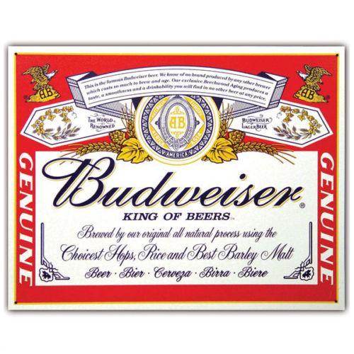 BUDWEISER BEER LOGO LABEL REFRIGERATOR LOCKER MAGNET CHRISTMAS GAG GIFT MAN CAVE
