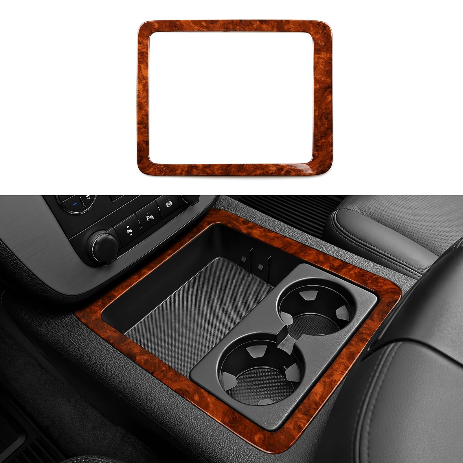 Wood Grain Car Cup Holder Trim Sticker for Chevrolet GMC Accessories
