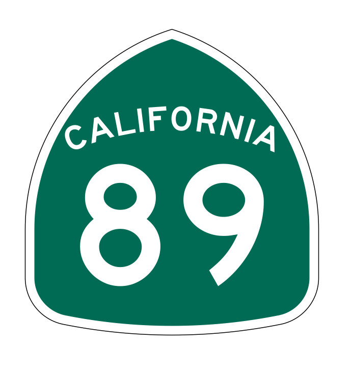 California State Route 89 Sticker Decal R1173 Highway Sign