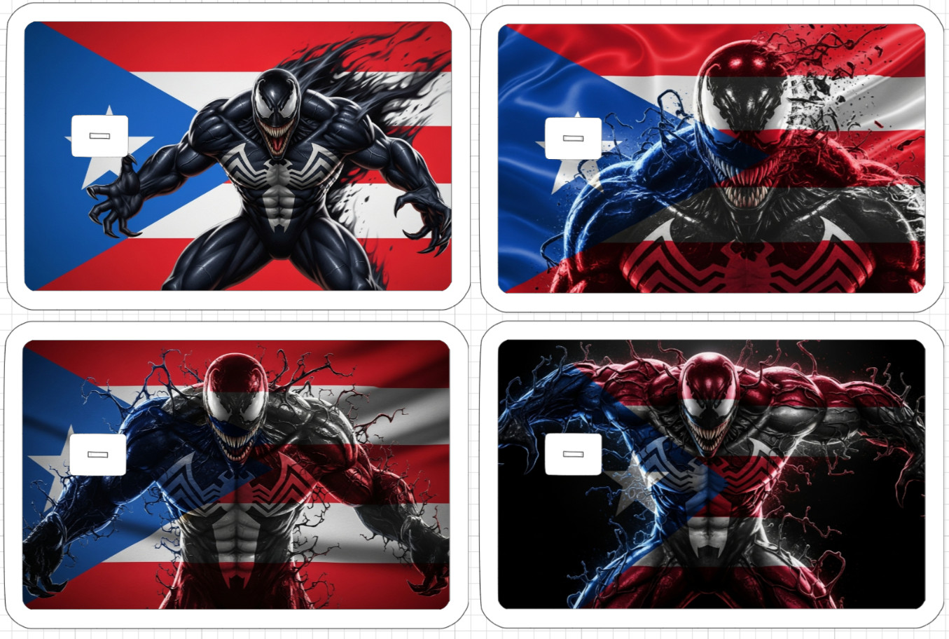 Venom Puerto Rico Flag ATM Debit Credit Card Skin Sticker Comic Marvel Rican USA