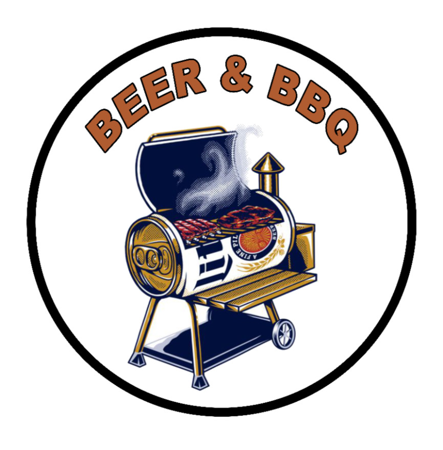 BBQ – Beer & BBQ – Vinyl Decal Sticker Cooler Truck Trailer Smoker Laptop Grill