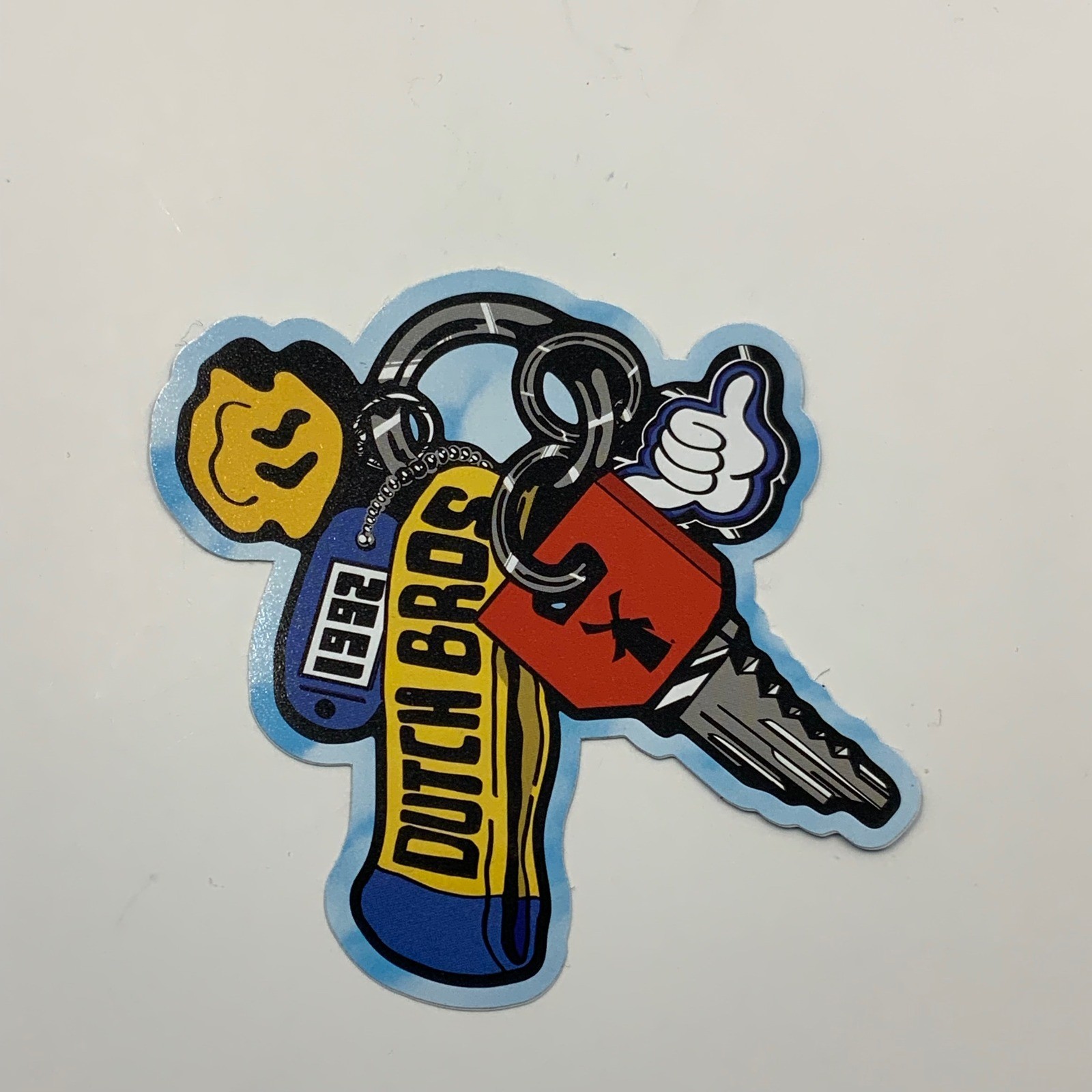 Dutch Bros Coffee Keychain Sticker June 2026 Windmill 1992 Smiley Face Decal