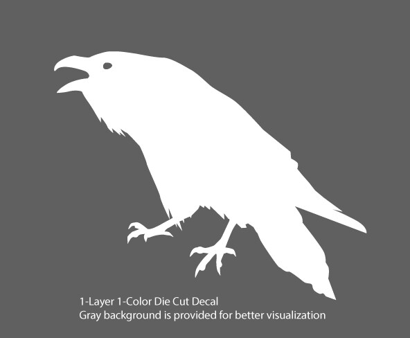 Wildlife – Birds – Cawing Raven/Crow/Corvid #3- 6Yrs Outdoor Vinyl Decal Sticker