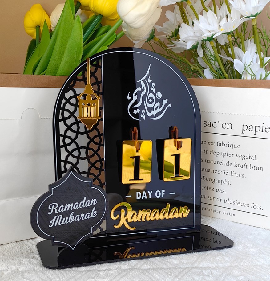 Reflective Acrylic Mirror Calendar with 3D Numbers for Home Organization