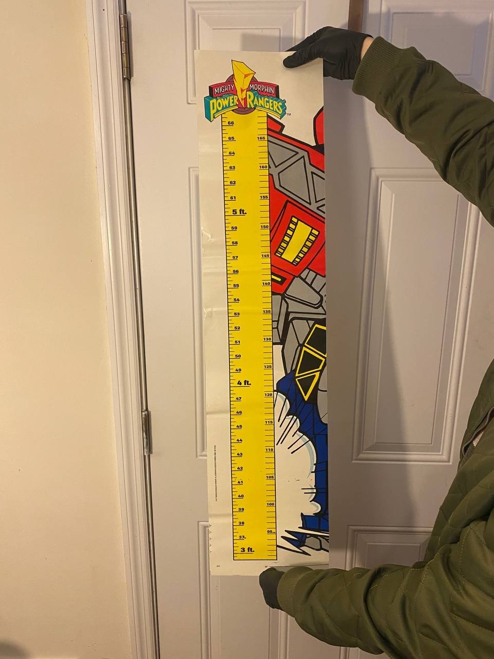 RARE VINTAGE – 1994 MIGHTY MORPHING POWER RANGERS JUMBO STICK-UPS GROWTH CHART