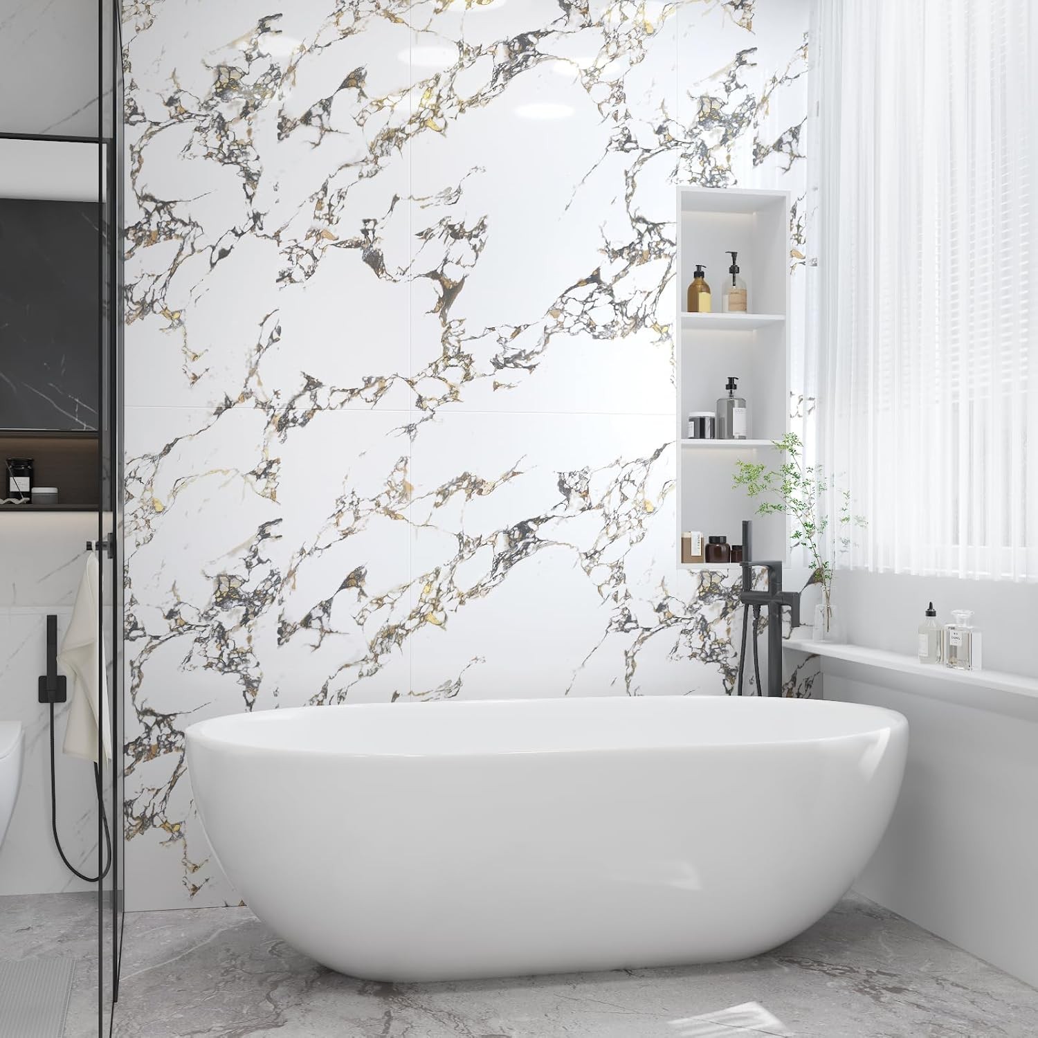 Marble self adhesive Contact Paper kitchen Granite Countertops peel and stick