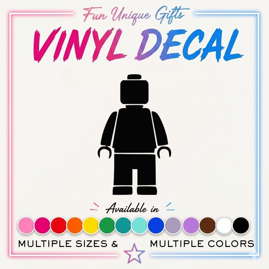 Lego Minifig Vinyl Decal Sticker -Multiple Colors & Sizes- FREE SHIPPING