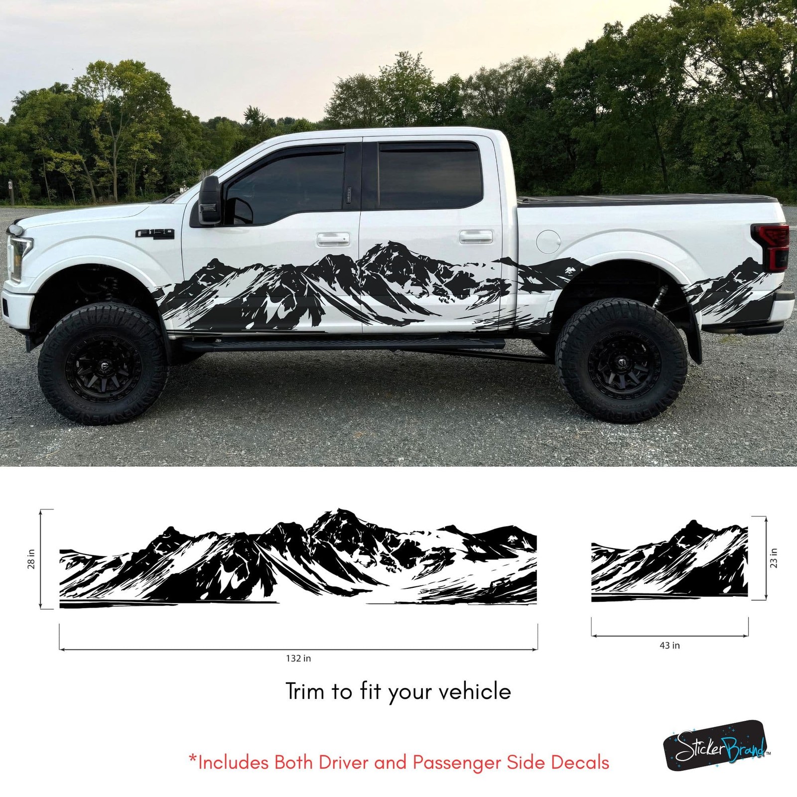 Aftermarket Mountain Truck Graphic Decal. Overland Vinyl Decal. #7085