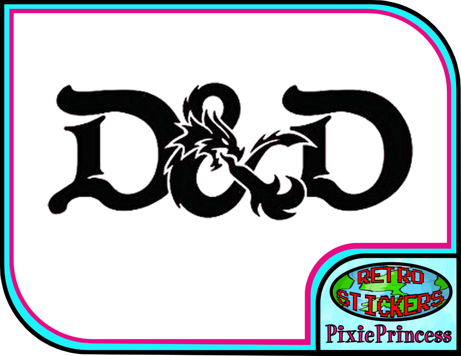 D&D Dungeon and Dragons Logo C Vinyl Sticker Board Game RPG Wall Window game